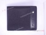 Mont blanc Wallet Replica Stripe Nylon and Genuine Black Leather Wallet